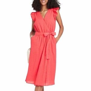 Pink Faux Wrap Dress, Target Brand “A New Day”, Size Med—NEW WITH TAGS